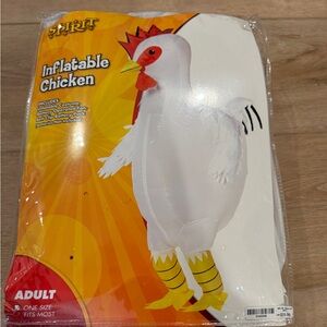 Spirit Inflatable Chicken Costume - White, Red, and Yellow